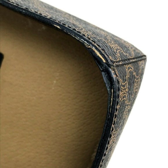 Authentic CELINE Logo Carriage Hardware Macadam Hand Bag Makeup box Vanity bag - Picture 6 of 8